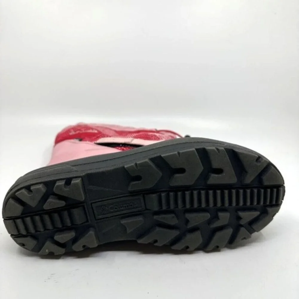 Columbia Snow Boots Kids Size 5 Pink Red Plaid Waterproof‎ BY1298-952 Good